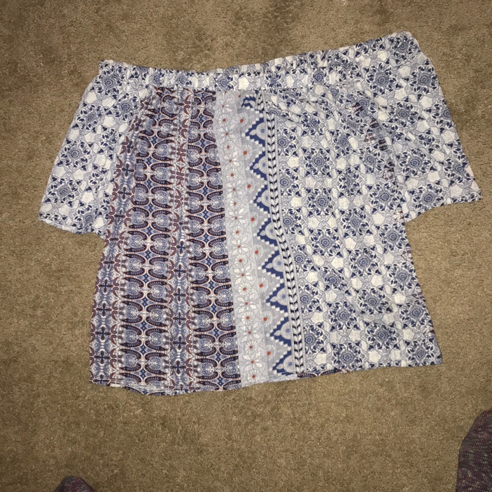 Patterned off the shoulder top